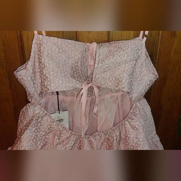 Aureta Studio x Anthropologie Square-Neck Bubble-Hem Mini Dress in Pink - Picture 13 of 16